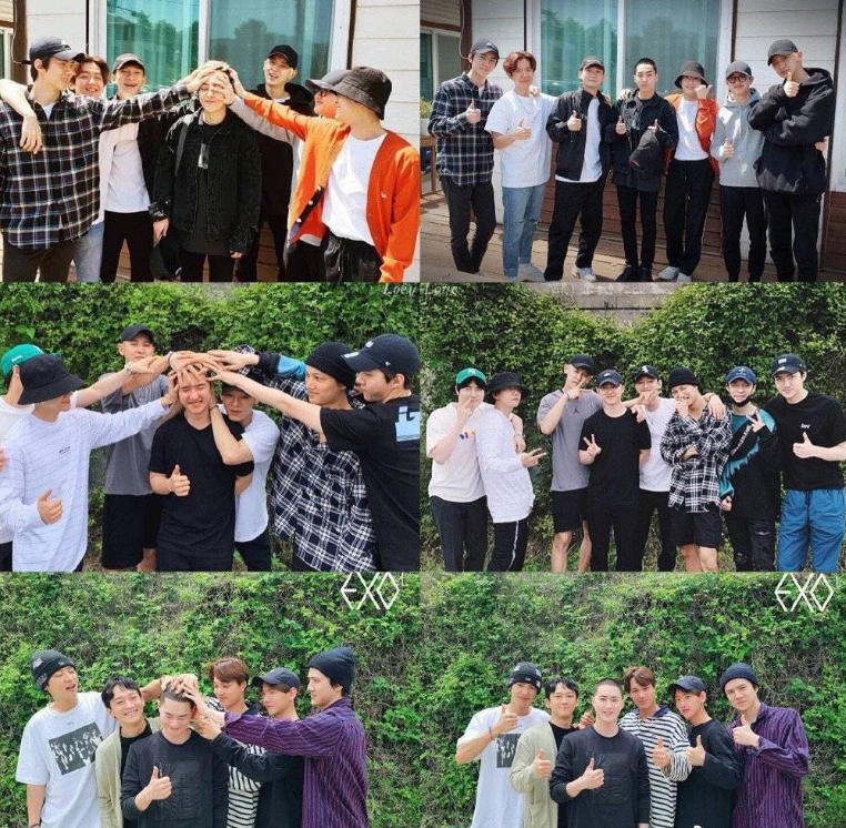 金钟大正式入伍,exo传统的入伍"摸头照",唯独缺了金钟大!