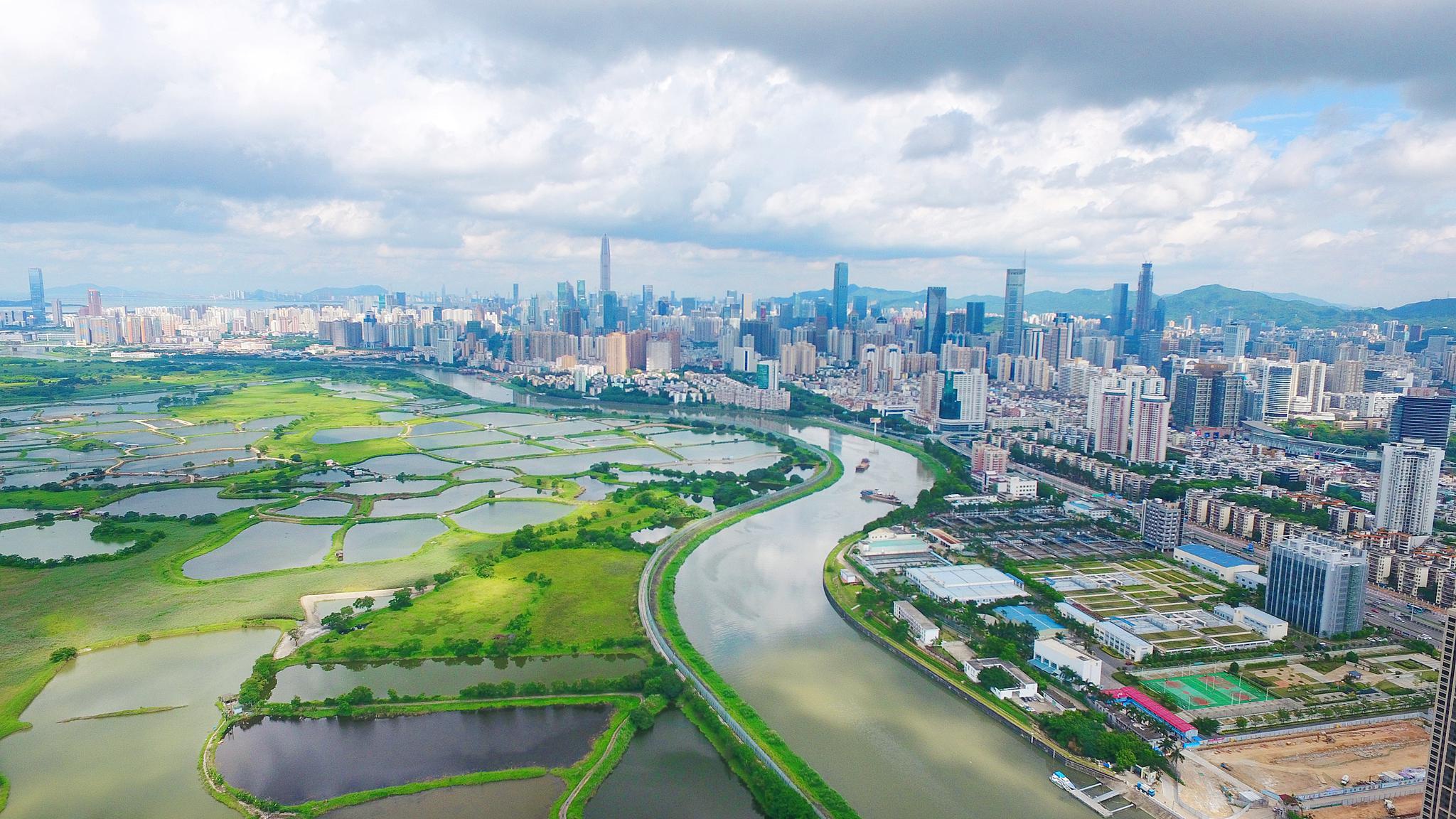 深圳河 图片来源：深圳市水务局 