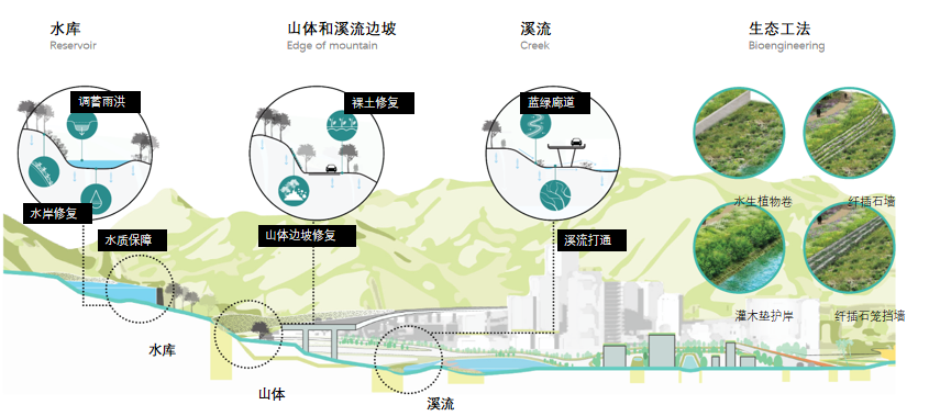 深圳市小梅沙海岸带山体修复措施示意图  图片来源：MLA+