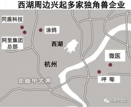 中国独角兽地图:杭州阿里巴巴创业环