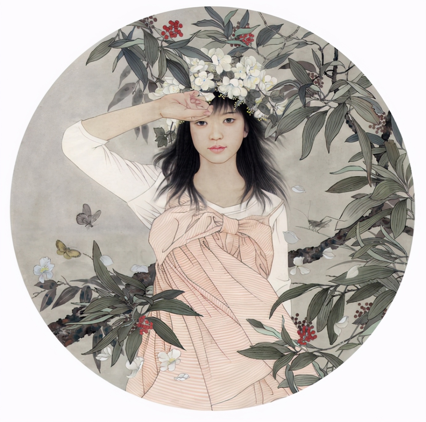 无法抗拒的美评赵胜琛的工笔人物画中的性感美人