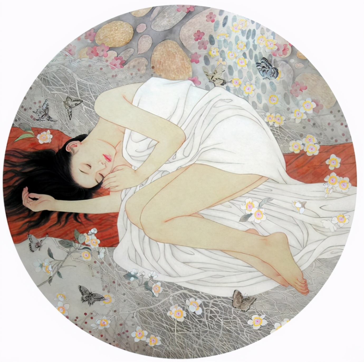 无法抗拒的美评赵胜琛的工笔人物画中的性感美人