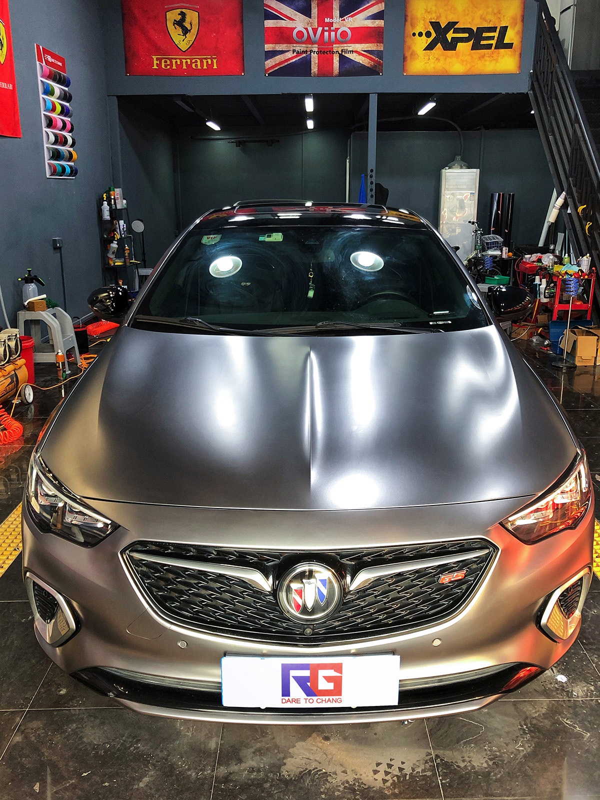 别克君威gs车身改色电光钛灰 rg瑞集改色膜佛山禅城