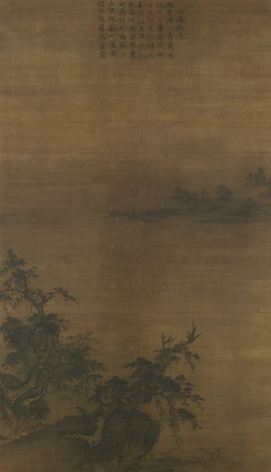 洞庭秋月遥望洞庭山水翠白银盘里一青螺