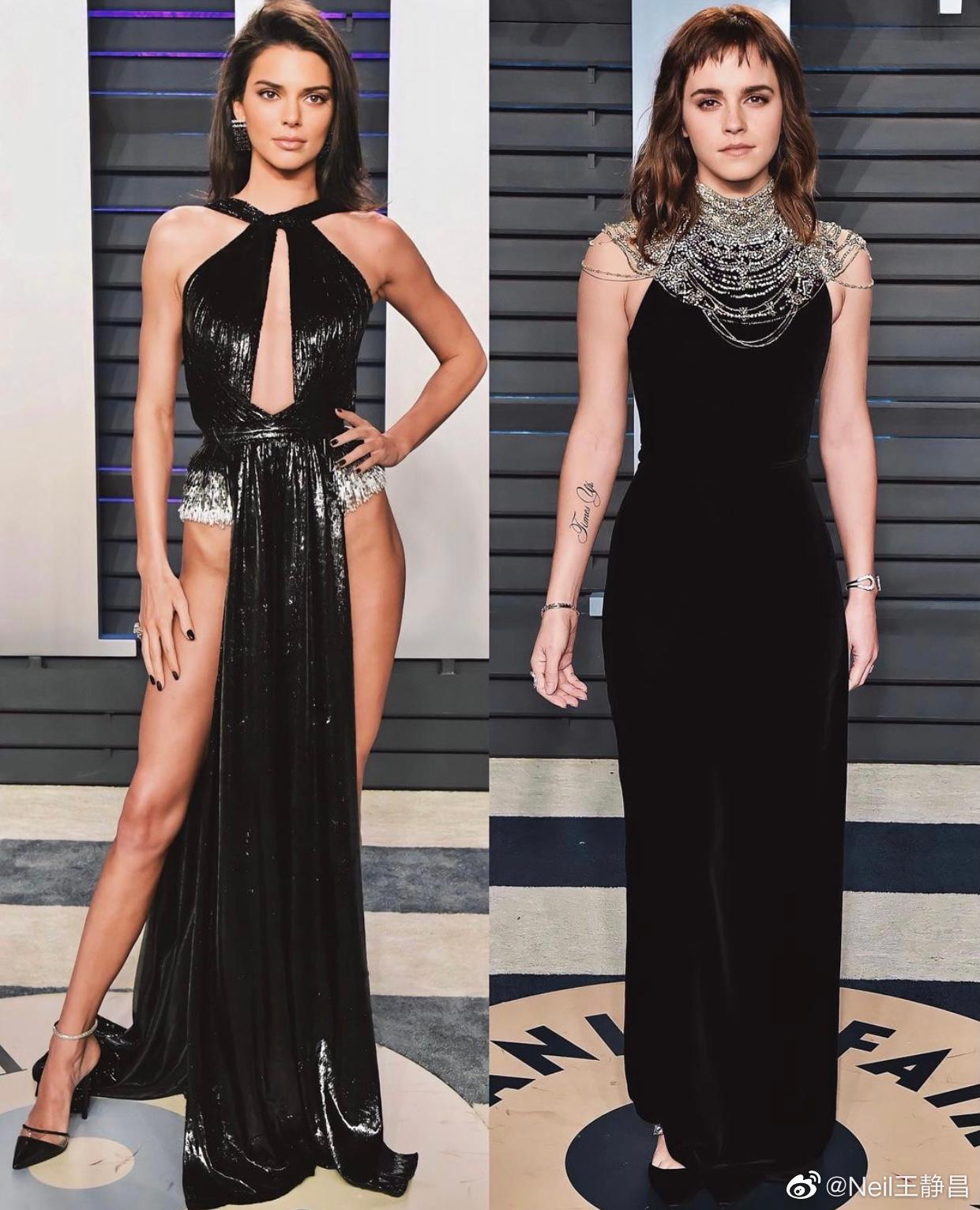 kendall jenner 与 emma watson相似服装的搭配对比