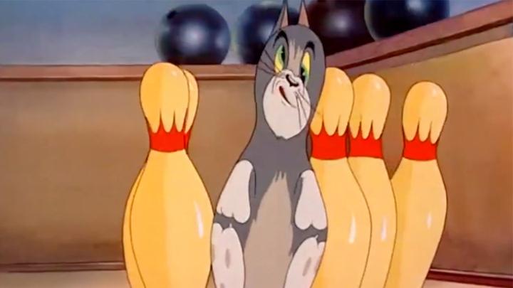 猫和老鼠:汤姆和杰瑞来了个保龄球大战,汤姆的结果很惨