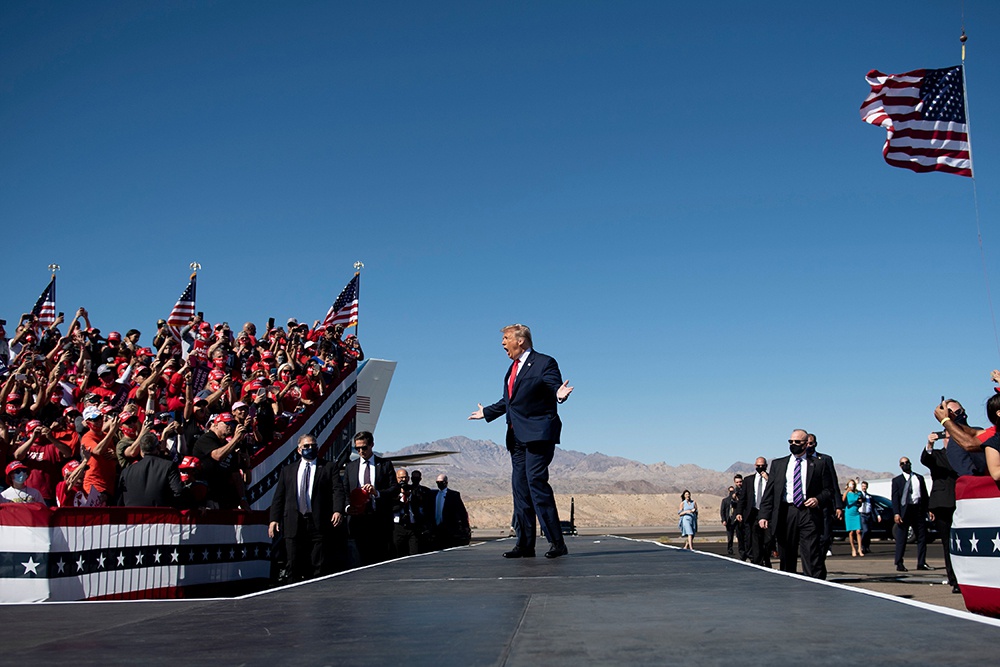 當地時間2020年10月28日，美國總統川普在亞利桑那州參加競選活動。  本文圖片均來自人民視覺