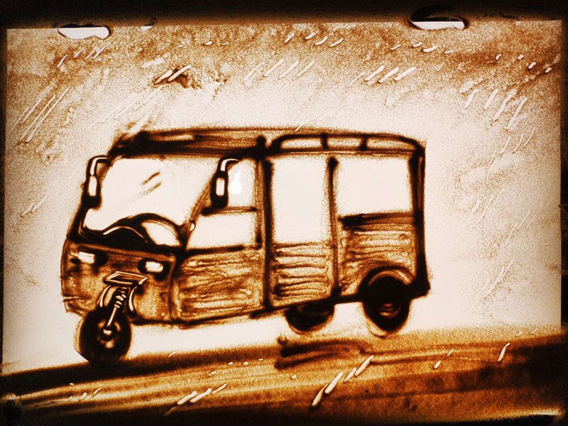 强者座驾最佳诠释,捷途南部上市沙画《父亲和车》-新浪汽车