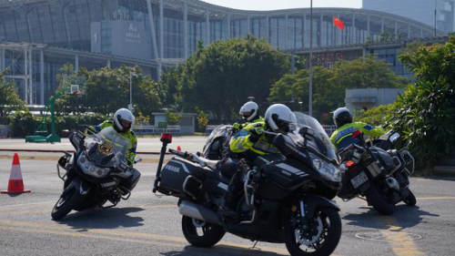广州交警铁骑备战全国交警系统摩托车警务驾驶技能比武竞赛
