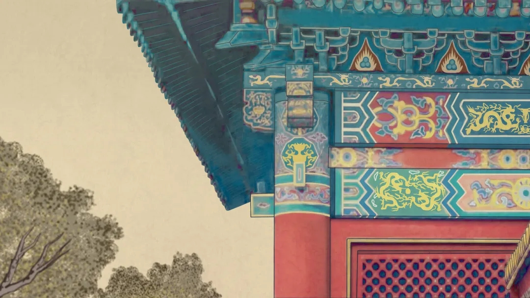 和玺彩画手绘示意图