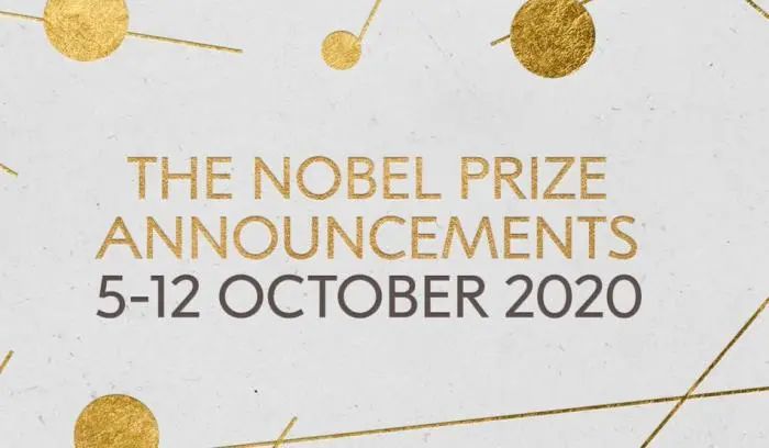  2020年诺贝尔奖将于10月5日至10月12日揭晓。图片来源：诺贝尔奖官方网站截图