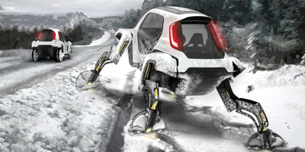 这才是越野车,竟会走路爬山!