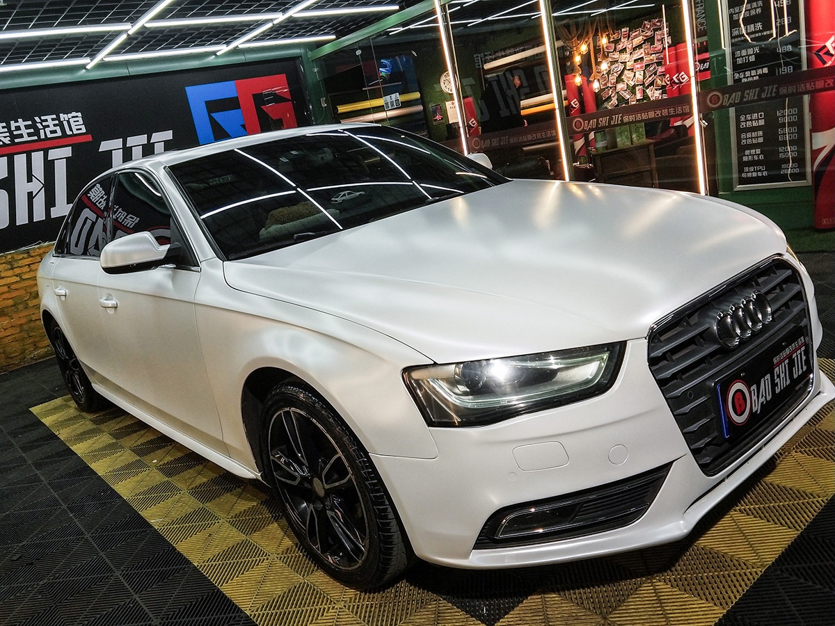 奥迪a4车身改色电光白 rg瑞集改色膜陕西西安