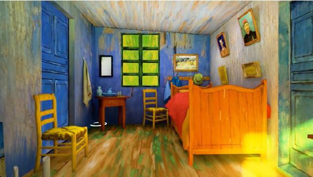 三维视角遨游梵高的卧室超唯美