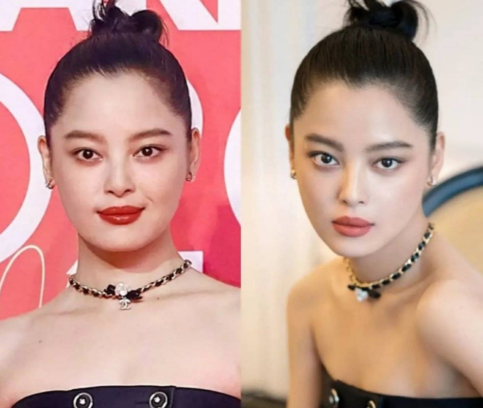 脸盘子圆润得好比十五的月亮,"五五开"的身材丝毫体现不出来女"明星"