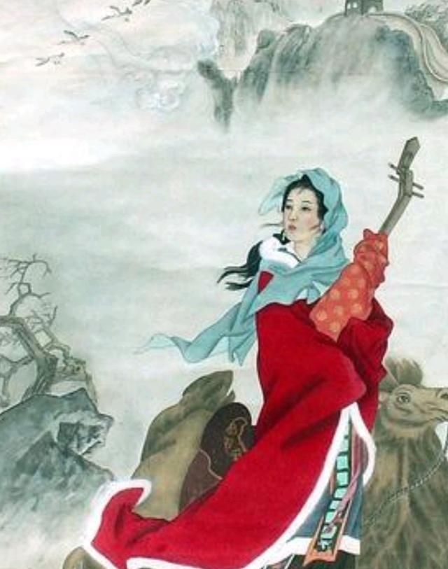 玉颜流落死天涯琵琶却传来汉家昭君出塞是否怀抱琵琶