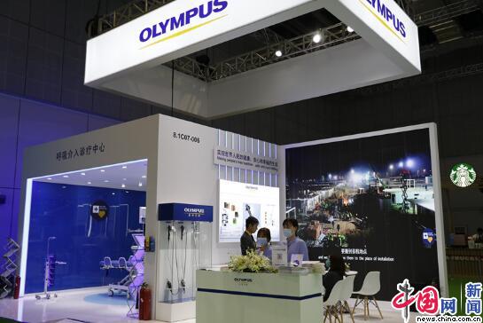 奥林巴斯公共卫生防疫专区展台。中国网记者 栗卫斌/摄