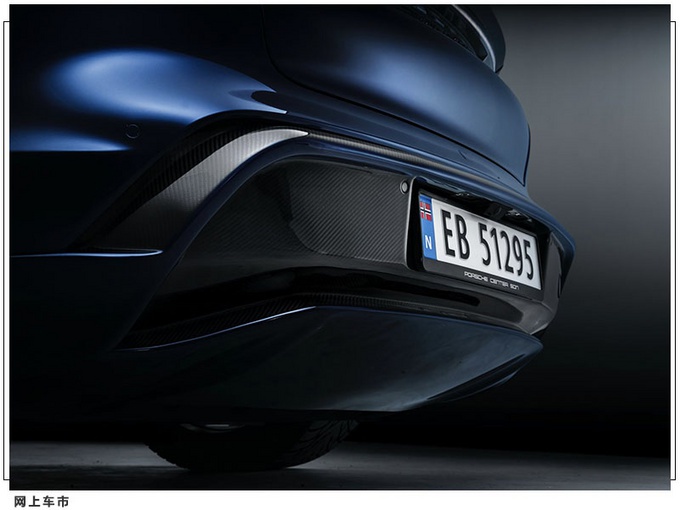 保时捷taycan改装版碳纤维套件鸭尾扰流板十分吸睛