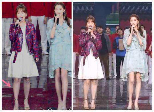 按照她们两人的身高差,关晓彤应该要比杨紫高很多,但她们两人同框