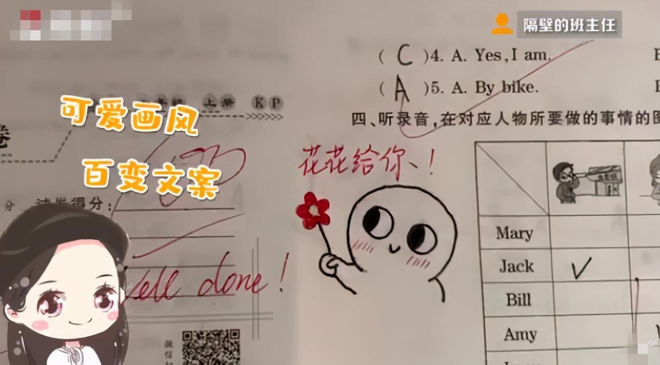 真·别人的老师,表情包 寄语,老师为100分试卷设计隐藏彩蛋