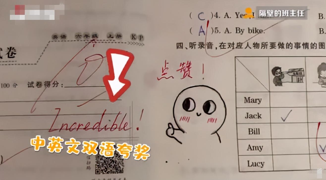 真别人的老师表情包寄语老师为100分试卷设计隐藏彩蛋