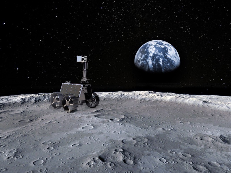 阿联酋第一辆月球车“拉希德”（艺术概念图）。图片来源：《自然》网站