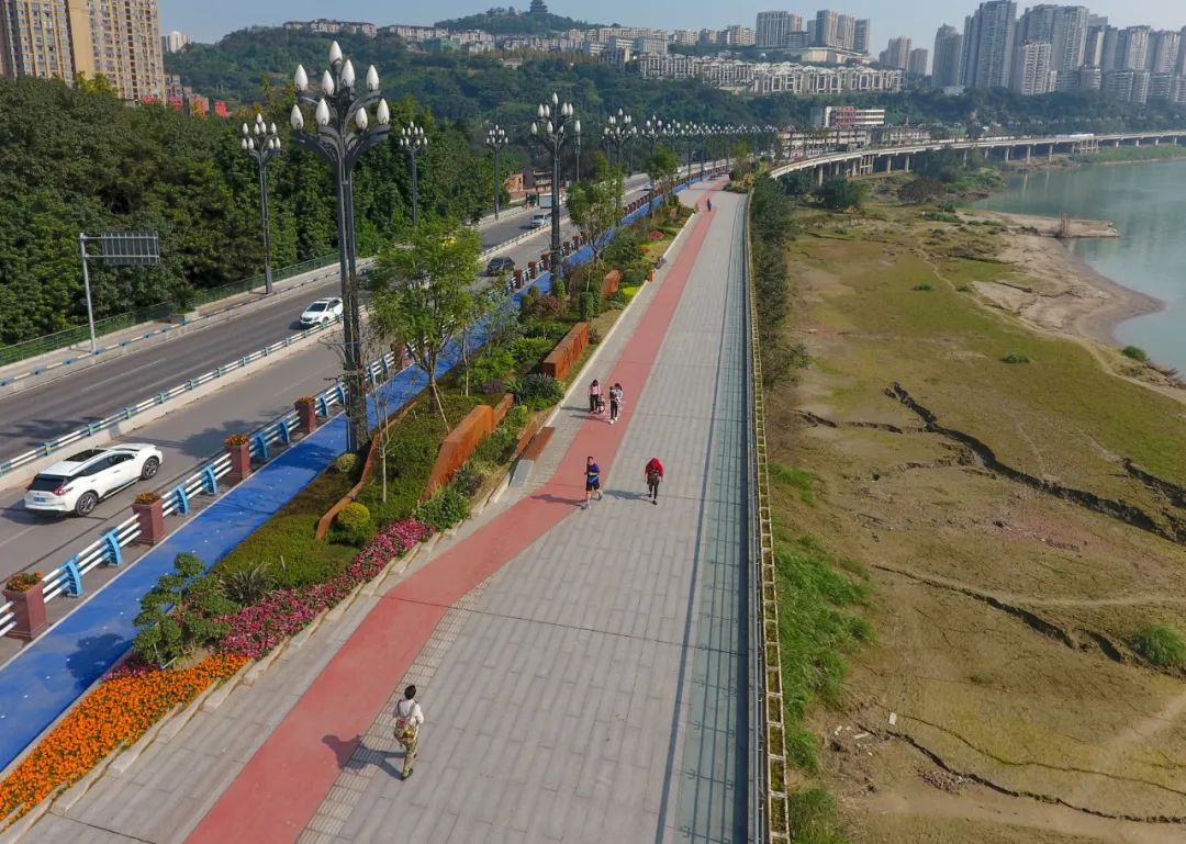 市民在北滨漫行步道休闲 张锦辉 摄