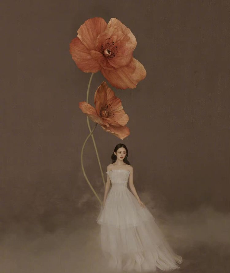 赵丽颖推出花间仙意大片,宛如花仙子,白色透视纱裙唯美意境