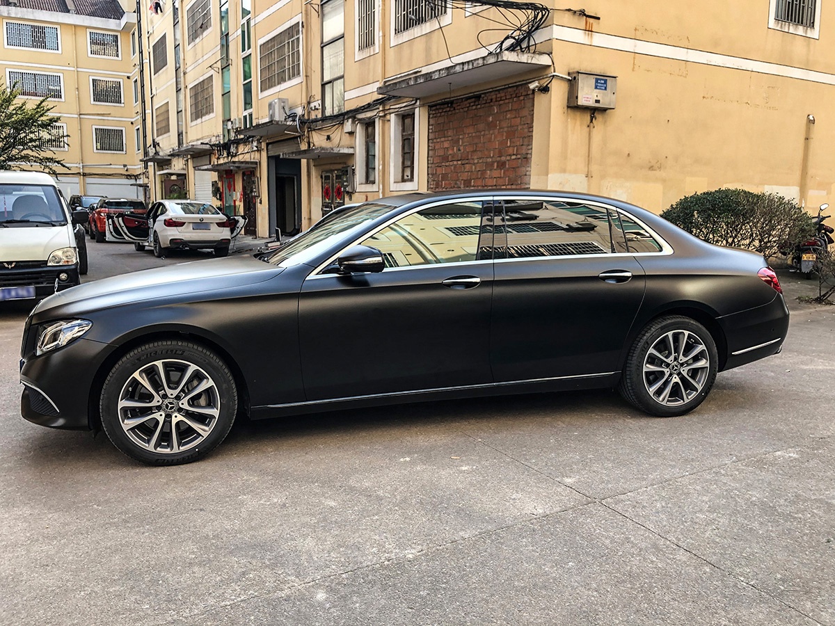 奔驰e300l车身改色电光黑 rg瑞集改色膜浙江永康加盟