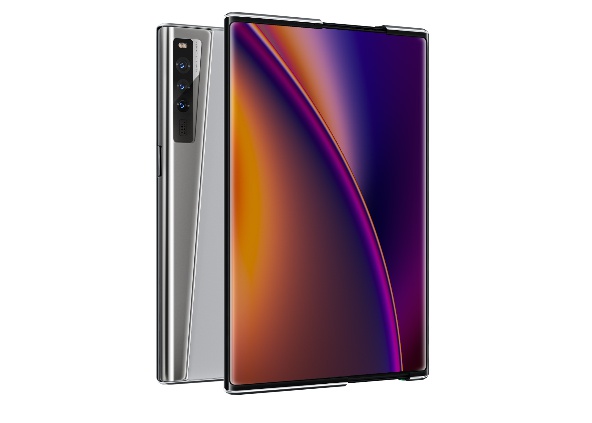 oppo未来科技大会上秀出一款新科技产品卷轴屏概念手机