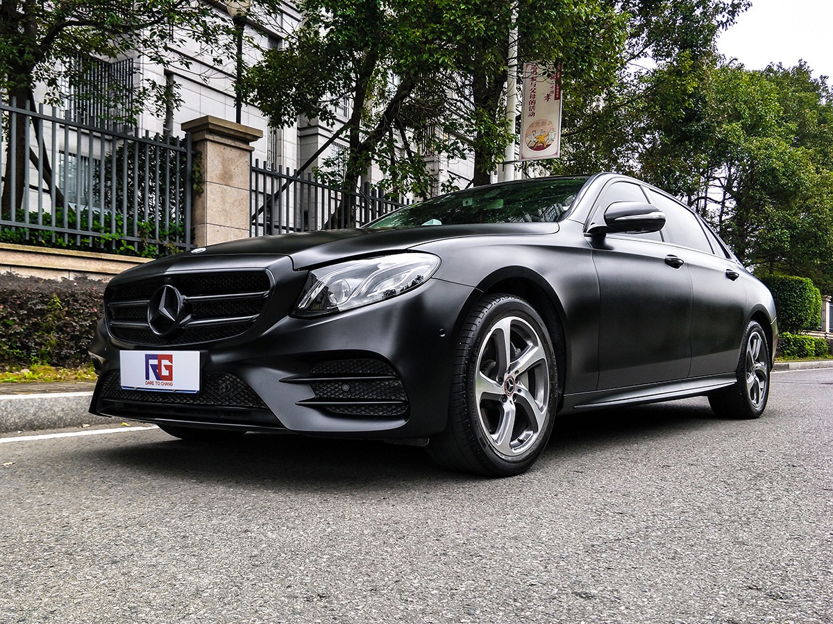 奔驰e300车身改色陶瓷黑 rg瑞集改色膜福建福州