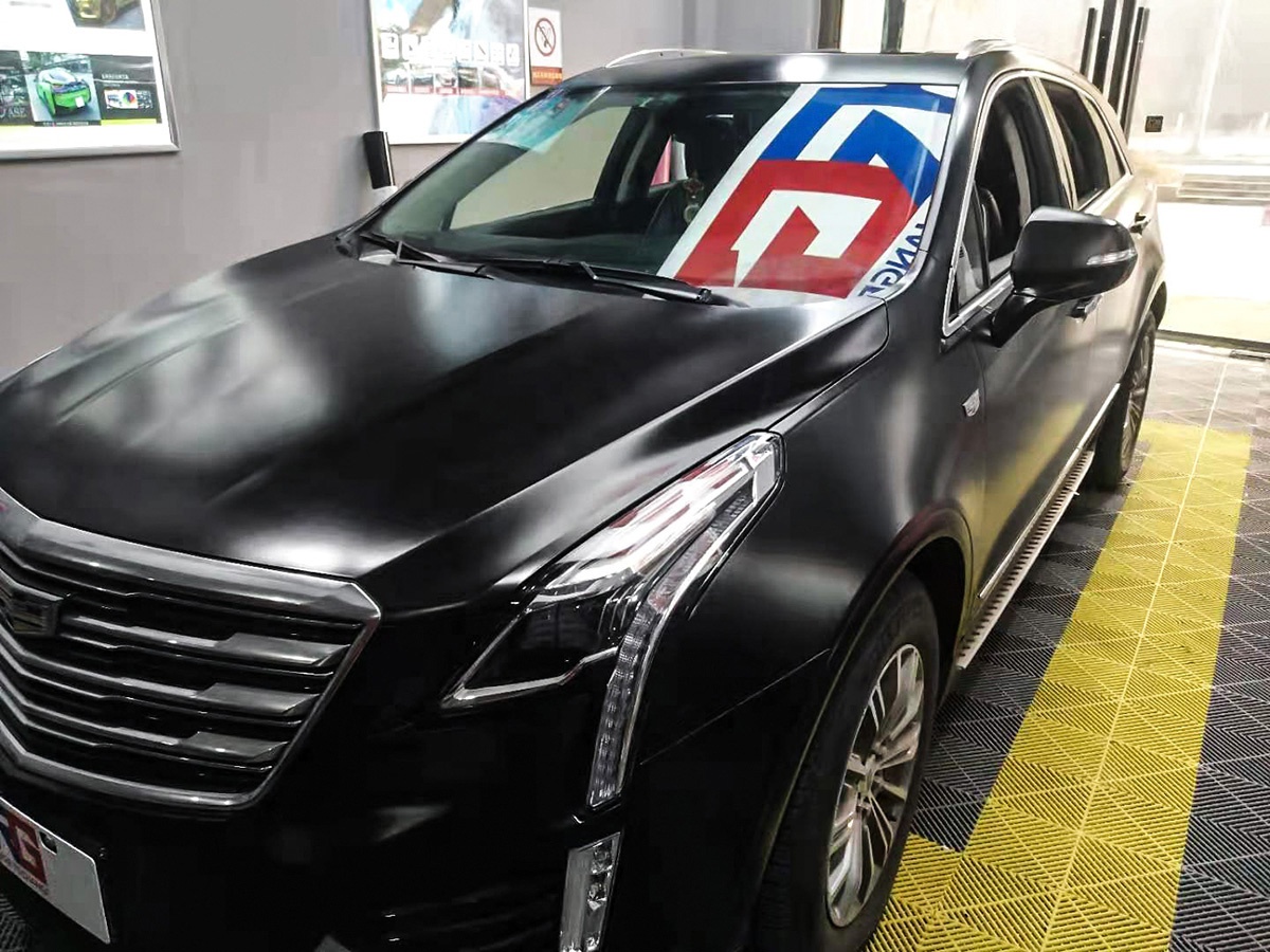 凯迪拉克xts车身改色电光黑rg瑞集改色膜湖南岳阳