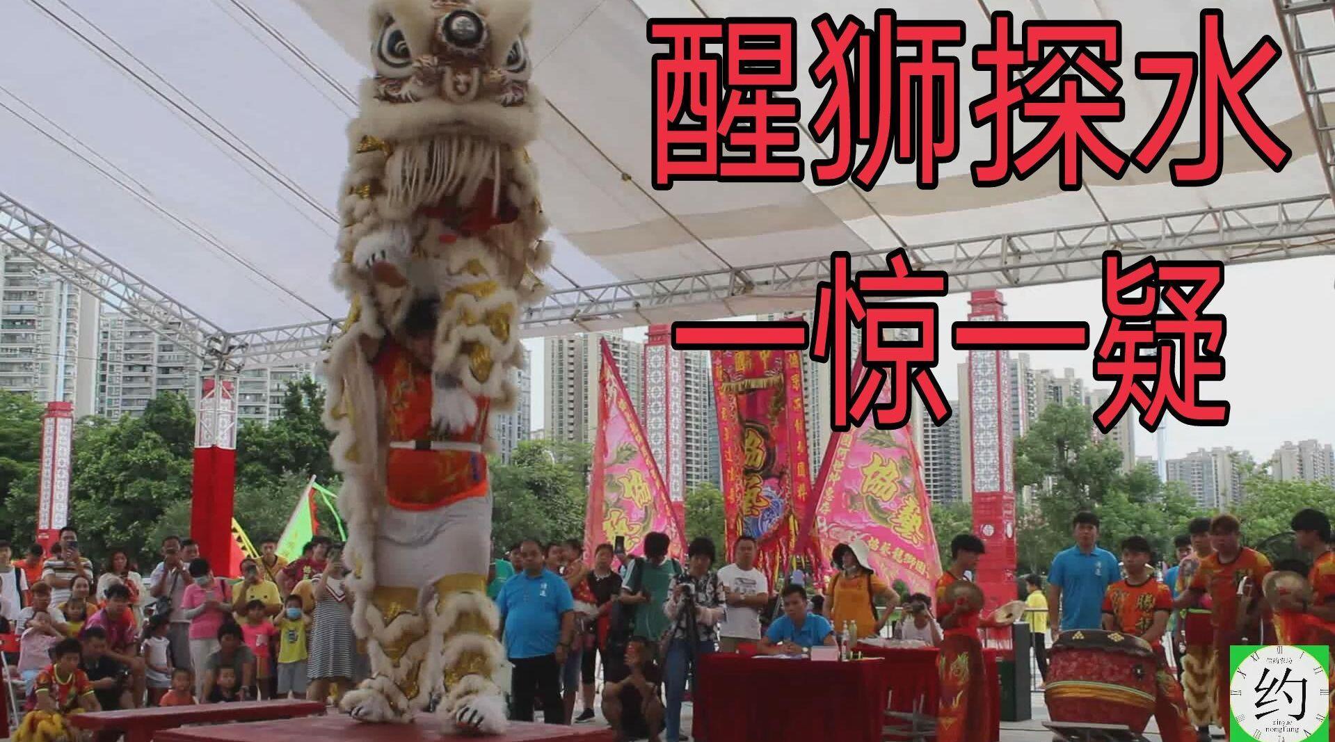 两广醒狮文化博大精深,经典动作醒狮探水,神态一惊一疑妙不可言_新浪新闻