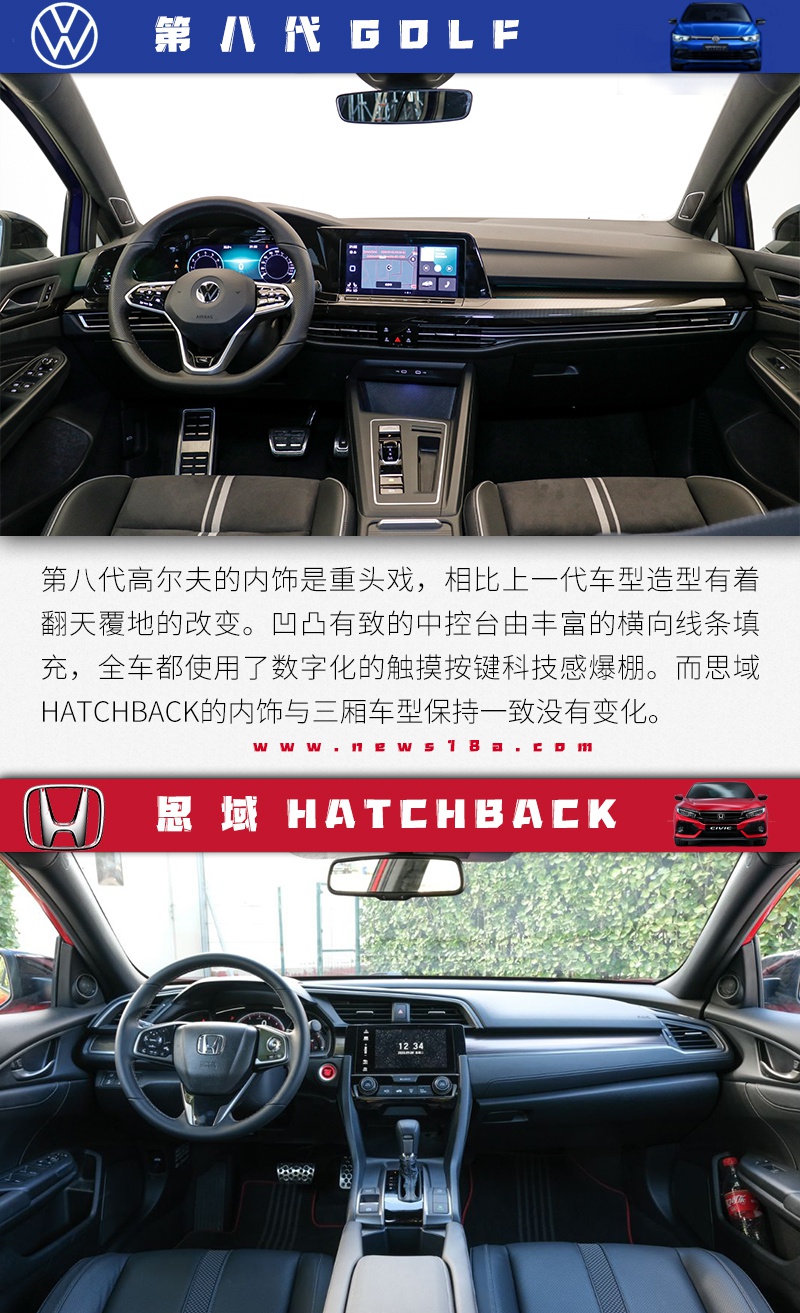 龙争虎斗 鹿死谁手？第八代高尔夫对比思域两厢