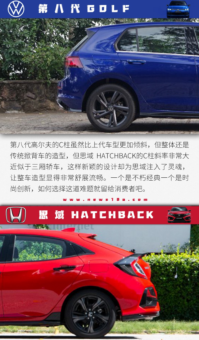 龙争虎斗 鹿死谁手？第八代高尔夫对比思域两厢