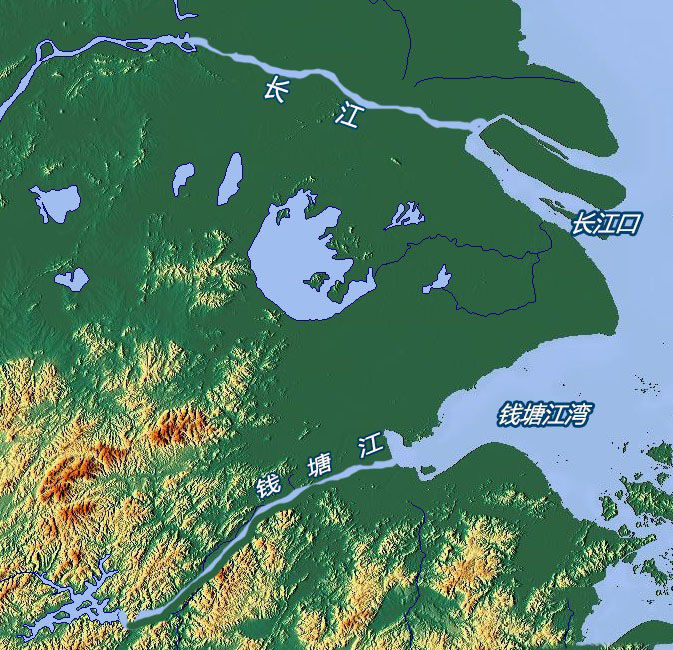 上图,我们可以看出,长江与钱塘江咫尺之遥,相邻于东海,但河口地貌差别