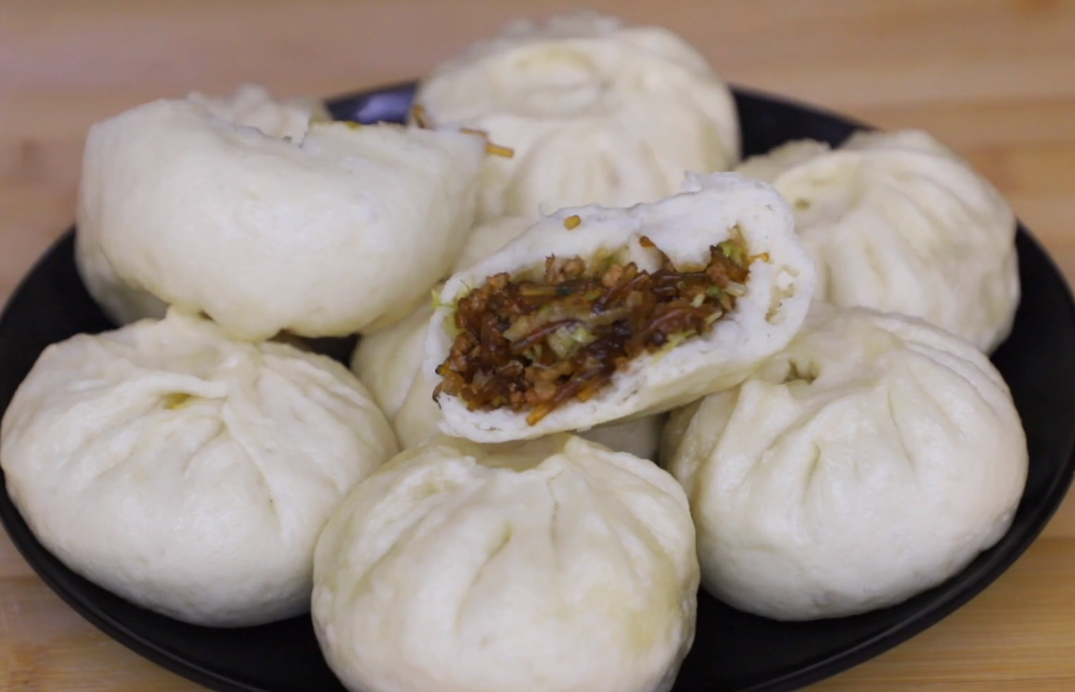 白菜馅包子,薄皮大馅,不塌陷不回缩,一次至少吃5个