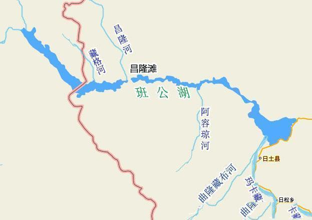 中印边界班公湖地图图片