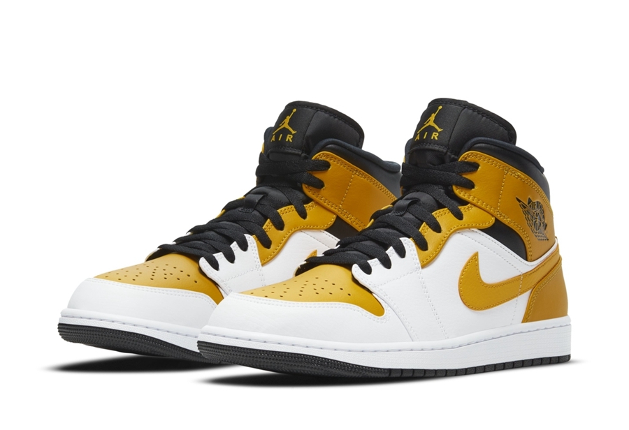 吸睛白黄配色全新airjordan1mid释出官图