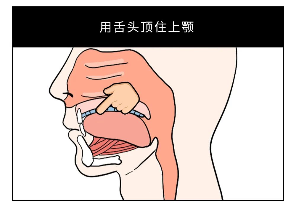 舌头顶上颚就可以完美解决这两个问题.