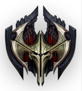 第一个红色的很明显就是诺克萨斯,整体风格和诺克萨斯的标志高度相似