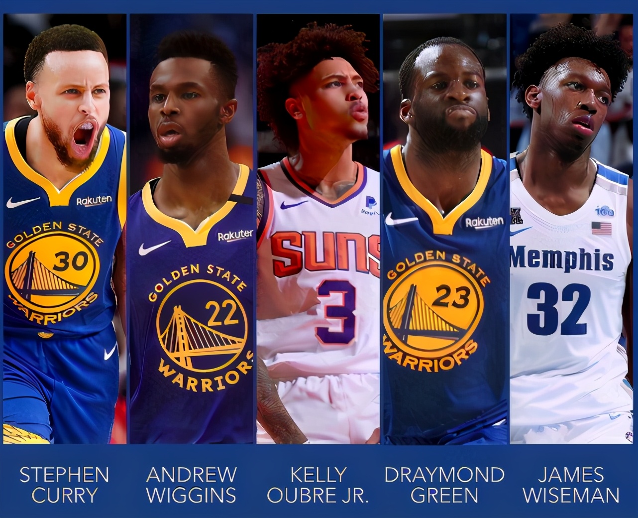 金州勇士通过最近的补强,也是组建了库里 维金斯 乌布雷 格林 怀斯曼