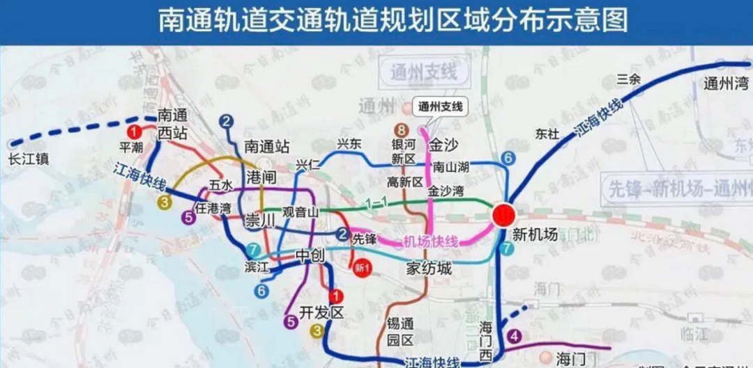 目前南通地铁规划8条线, 2022年开通1号线,2023年开通2号线.