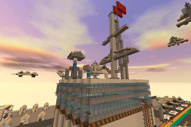 迷你世界海上霸主航空母舰地图鉴赏拥有14架飞机5辆坦克