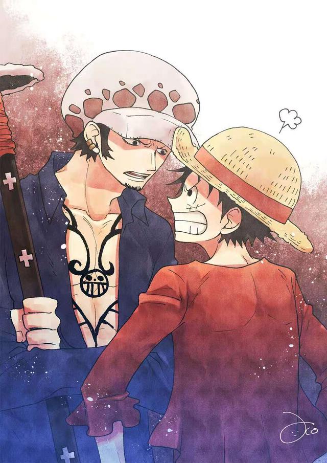 三大船长壁纸分享,经典贴脸再现,基德嫉妒罗路有东西吃|海贼王|路飞