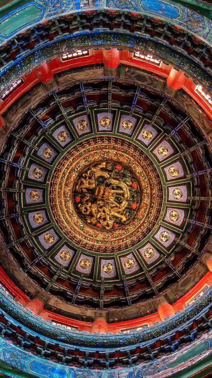 北京故宫,千秋亭·藻井,中国传统建筑的美