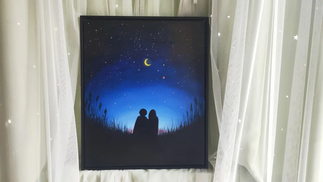 [原创丙烯画]想和你一起看星星|星星|大堤|星空_新浪新闻