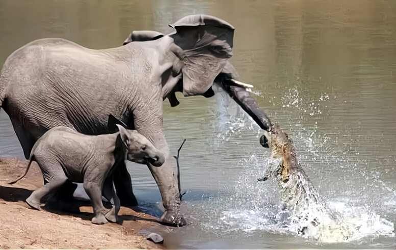 如果大象被鳄鱼咬住了鼻子接下来会怎么样