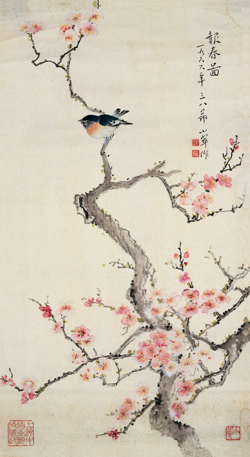 陈小翠,《报春图》,纸本设色,1966年