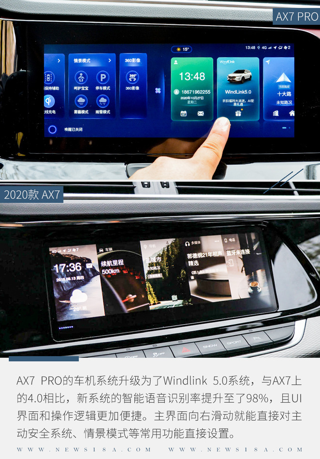 加“PRO”后对比 东风风神AX7新老车型对比